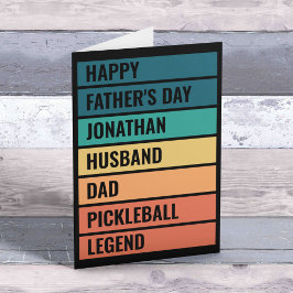 Cartes Pour Fêtes Annuelles Mari papa Pickleball Legend Fête des pères rétro