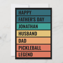 Cartes Pour Fêtes Annuelles Mari papa Pickleball Legend Fête des pères rétro