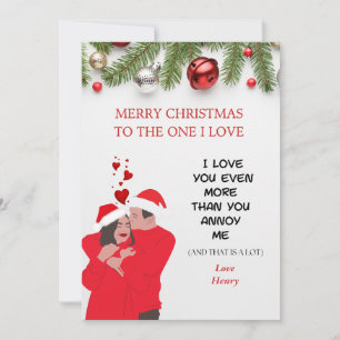 CARTES POUR FÊTES ANNUELLES MARI ROMANTIQUE ET FEMME PERSONNALISÉS NOËL