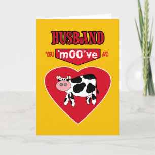 Cartes Pour Fêtes Annuelles Mari Valentine Campagne rurale Humour avec une vac