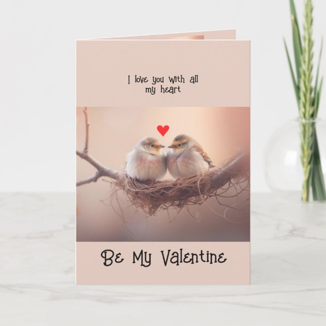 Cartes Pour Fêtes Annuelles Mari Valentine Love Lovebirds Oiseaux Art (Devant)
