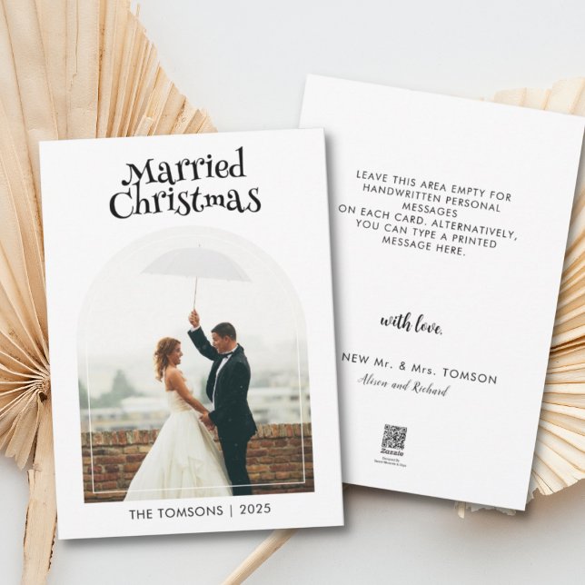 Cartes Pour Fêtes Annuelles Mariage de Noël marié Merci photo (Créateur téléchargé)