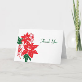 Cartes Pour Fêtes Annuelles Mariage de Noël Rouge & Vert Poinsettias de Fêtes