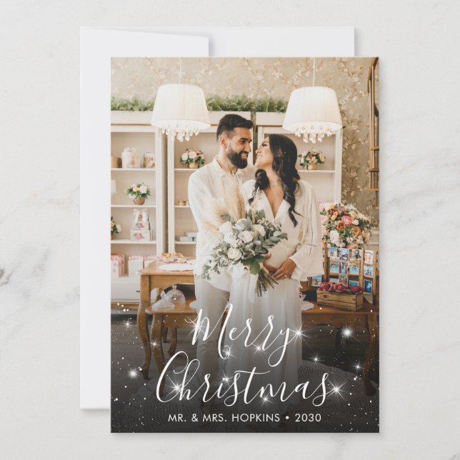 Cartes Pour Fêtes Annuelles Mariage étincelant (Devant)