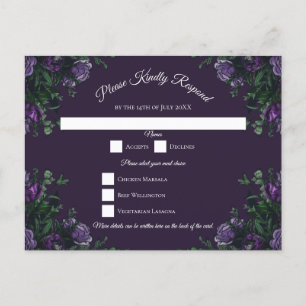 Cartes Pour Fêtes Annuelles Mariage floral pourpre