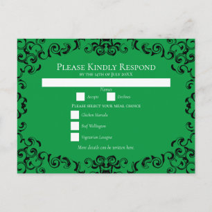 Cartes Pour Fêtes Annuelles Mariage gothique vert et noir