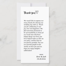 MARIAGE HEART Merci Note
