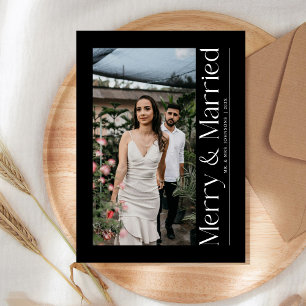 Cartes Pour Fêtes Annuelles Mariage minimal et mariage de Noël Photo Nouveaux 