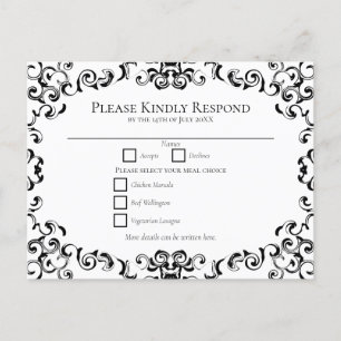 Cartes Pour Fêtes Annuelles Mariage noir et blanc