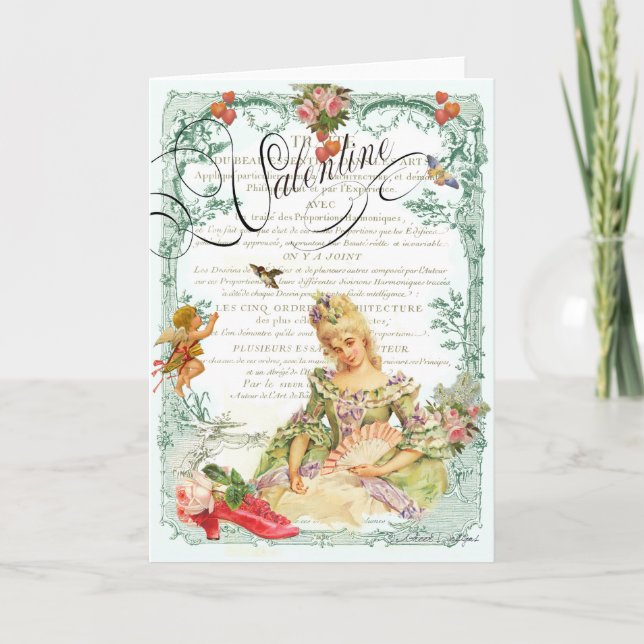 Cartes Pour Fêtes Annuelles Marie Antoinette Valentine (Devant)