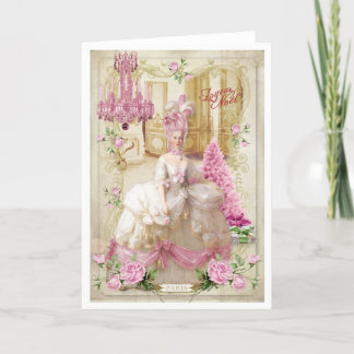 Cartes Pour Fêtes Annuelles Marie Antoinette Versailles Pink Christmas Card
