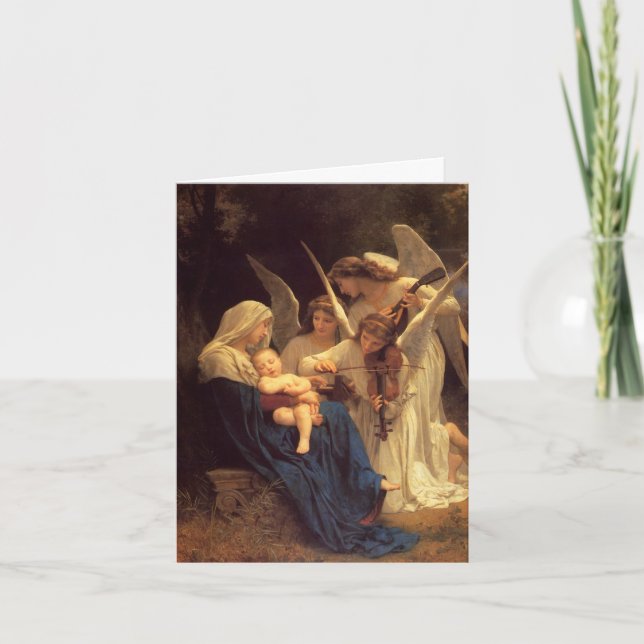 Cartes Pour Fêtes Annuelles Marie, Bébé Jésus, & Anges - avec message (Devant)