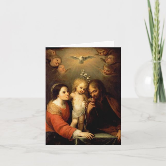 Cartes Pour Fêtes Annuelles Marie, Bébé Jésus, & Joseph - avec message (Devant)