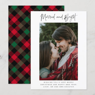 Cartes Pour Fêtes Annuelles Marié Bright Photo Plaid Noël nouveau