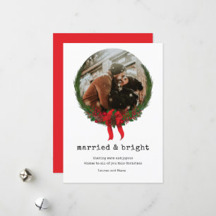 Cartes Pour Fêtes Annuelles Marié brillant nouveau premier Noël