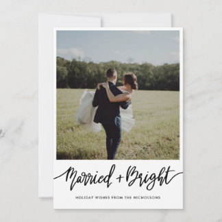 Cartes Pour Fêtes Annuelles Marié et brillant Couple Première photo de Noël
