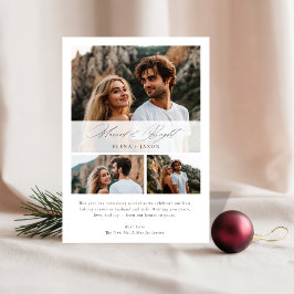 Cartes Pour Fêtes Annuelles Marié et brillant Elegant 3 Photo Newlysée