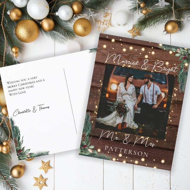 Cartes Pour Fêtes Annuelles Marié et brillant Kundenspezifische Foto (Créateur téléchargé)