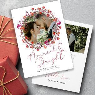 Cartes Pour Fêtes Annuelles Marié et brillant photo de Noël
