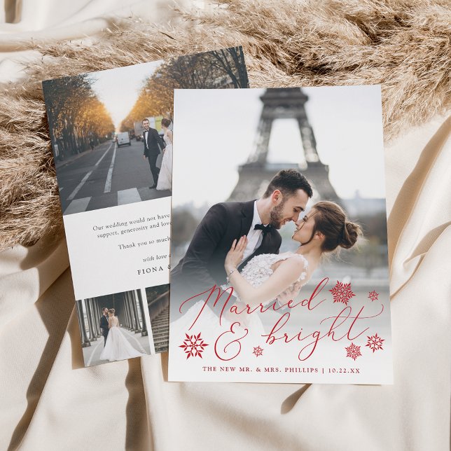 Cartes Pour Fêtes Annuelles Marié et brillant | Photo et Merci Mariage (Créateur téléchargé)