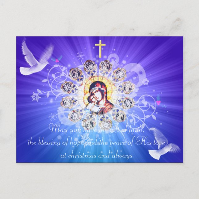 Cartes Pour Fêtes Annuelles Marie et Jésus (Devant)