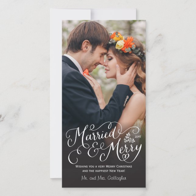 Cartes Pour Fêtes Annuelles Marié et Joyeux jour férié (Devant)