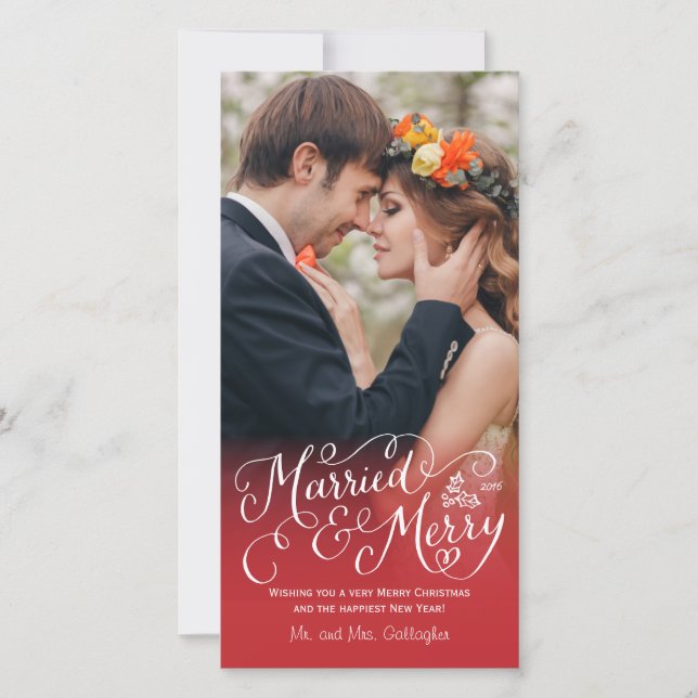 Cartes Pour Fêtes Annuelles Marié et Joyeux Joyeux Jour férié (Devant)