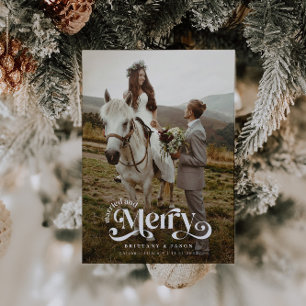 Cartes Pour Fêtes Annuelles Marié et Joyeux Vintage