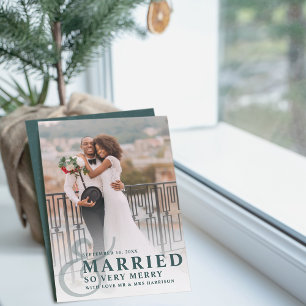 Cartes Pour Fêtes Annuelles Marié Et Tellement Joyeux Mariage Photo Récemment 