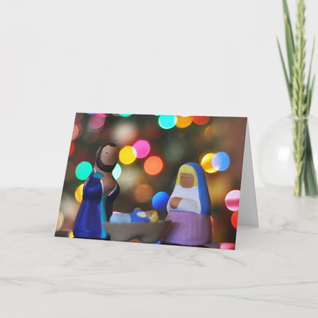 Cartes Pour Fêtes Annuelles Marie, Joseph et Bébé Jésus (Devant)