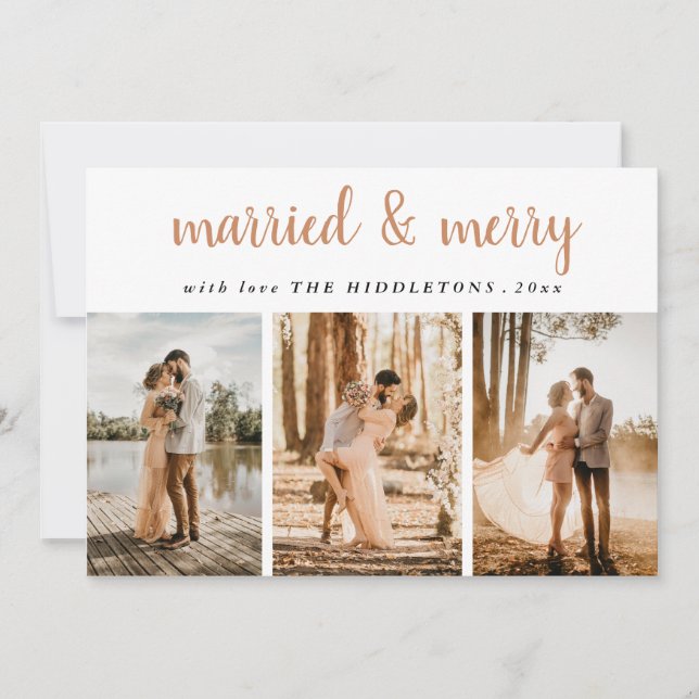 Cartes Pour Fêtes Annuelles Marié & Joyeux Whimsical | Trois jours fériés (Devant)