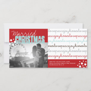 Cartes Pour Fêtes Annuelles Marié Noël Amour Paix Joie Baisers Photo