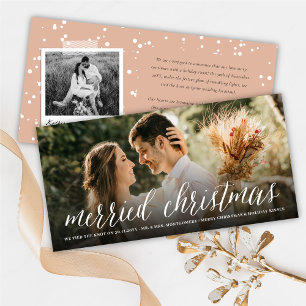 Cartes Pour Fêtes Annuelles Marié Noël Mr. Et Mme Photo Mariage moderne