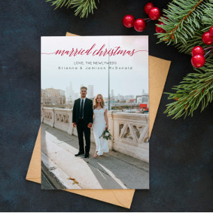 Cartes Pour Fêtes Annuelles Marié Noël Nouveau photo Rouge