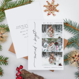Cartes Pour Fêtes Annuelles Mariée et brillante première photo de Noël