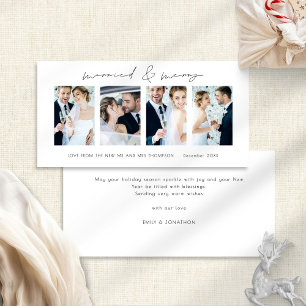Cartes Pour Fêtes Annuelles Mariés 4 Photos Mariés & Joyeux Noël