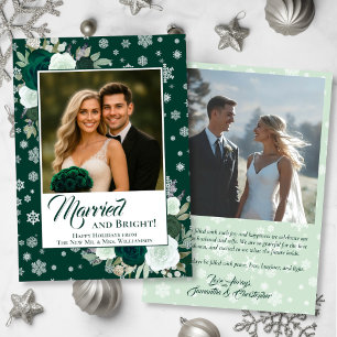 Cartes Pour Fêtes Annuelles Mariés & Brillants Roses Émeraude Fête des Nouveau