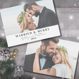 Cartes Pour Fêtes Annuelles Mariés et joyeux Noël de jeunes mariés photo