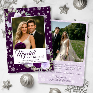 Cartes Pour Fêtes Annuelles Mariés & Roses Violettes Lumineuses Fête des Nouve