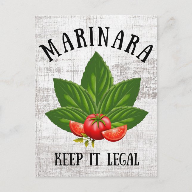 Cartes Pour Fêtes Annuelles Marinara Gardez-le légal Basil Tomates Feuilles (Devant)