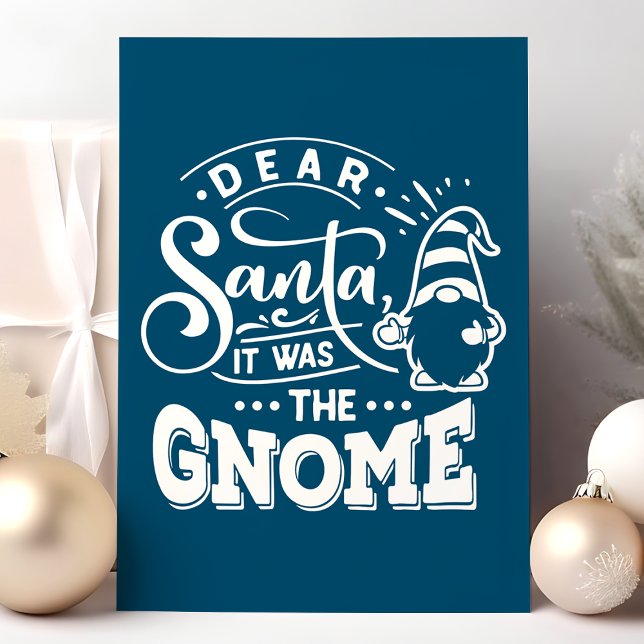Cartes Pour Fêtes Annuelles Marine Cher Père Noël C'Était Le Noël Gnome (Créateur téléchargé)