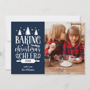 CARTES POUR FÊTES ANNUELLES MARINE   CUISINE DE NOËL CHEER PHOTO UNIQUE
