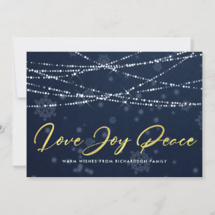 CARTES POUR FÊTES ANNUELLES MARINE GOLD SNOWFLAKE LIGHT STRINGS AIMEZ JOIR LA 