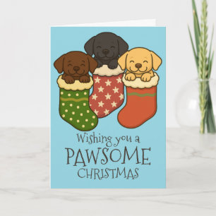 Cartes Pour Fêtes Annuelles Marionnettes du Labrador en stock Noël