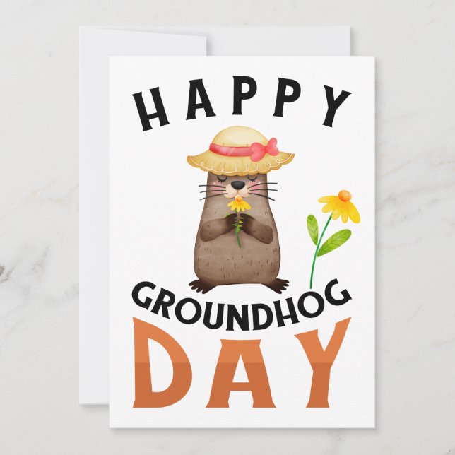 Cartes Pour Fêtes Annuelles Marmotte (Devant)