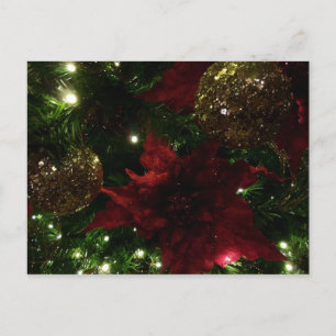 Cartes Pour Fêtes Annuelles Maroon et Arbre de Noël d'or I Photo de vacances