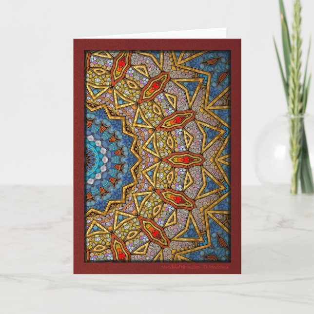 Cartes Pour Fêtes Annuelles Maroon Mandala numérique (Devant)