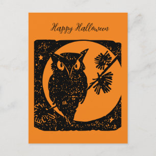Cartes Pour Fêtes Annuelles Marque-page hibou noir et orange joyeux Halloween