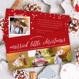 Cartes Pour Fêtes Annuelles Married Little First Christmas Multi Photo Mariage