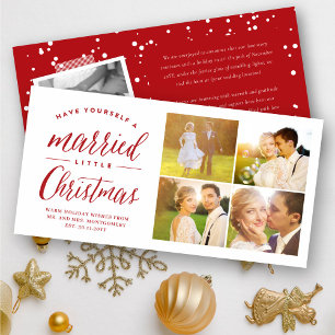 Cartes Pour Fêtes Annuelles Married Little First Christmas Multi Photo Mariage